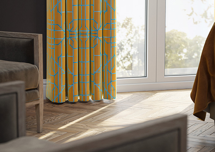 Bamboo Candy, Blue Orange - Made To Measure Curtains - Image 5